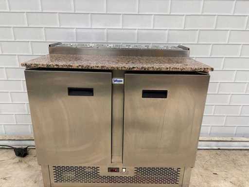 Stainless steel - Refrigerated workbench with built-in Saladiere