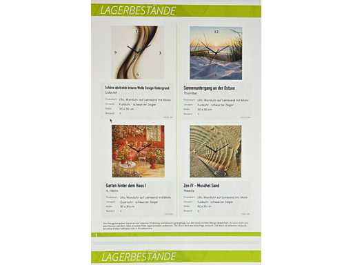 ARTLAND Stock rimanente Orologi da parete montati su tela, orologi a motivi