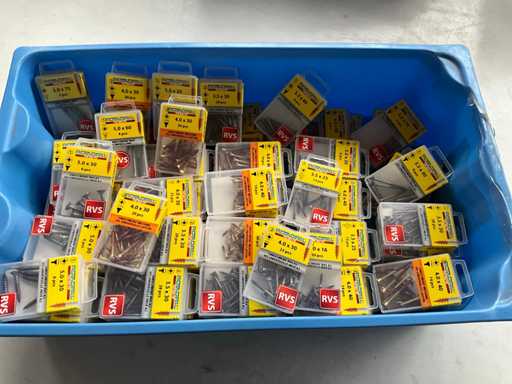 Rotadrill Various screws stainless steel, brass and galvanized (100x)