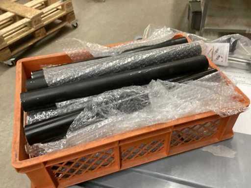 Lotto misto di tubi in alluminio, neri, 50mm di diametro, 52cm di lunghezza, 20 pezzi