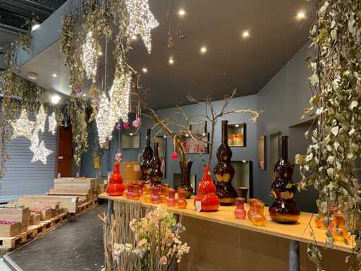 Various vases, pots and Christmas decorations