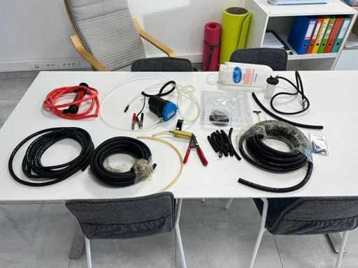 Paquet de matériel de travail essence et liquides – tuyaux, pompes et accessoires