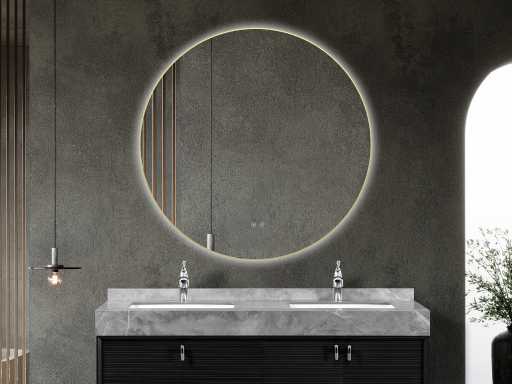 Mawialux miroir led rond avec bord (80-120cm au choix)