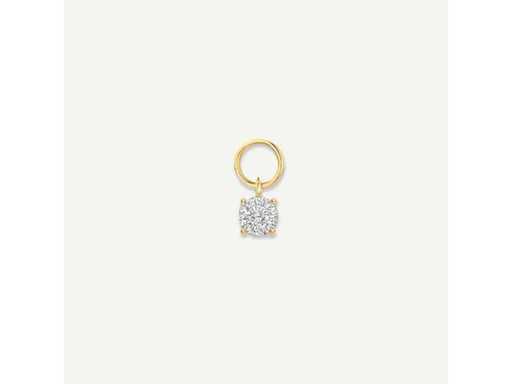TOV Essentials Round Cut Zirkonia 14k Oorbel bedel