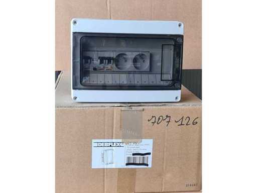 DEBFLEX - IP65 - Gehäuse / Wasserdichte Box / Vorausgestattetes elektrisches Panel, 12 Module nie benutzt (6x)