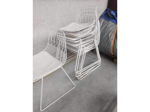 8x chair white + cushion (8x)