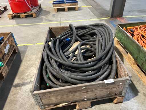 Juego de cables de alimentación para bloqueo de alimentación resistente acoplado ITT 660A IP67 (5 pines, codificado por colores)