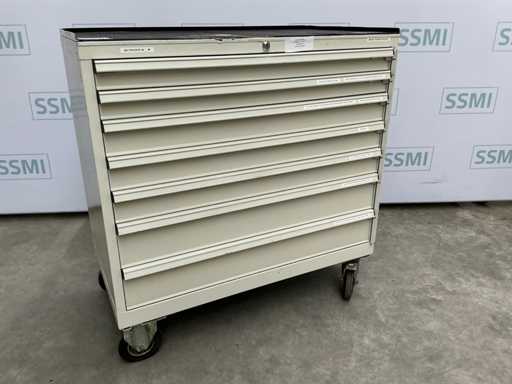 Mobile workshop cabinet with 7 drawers