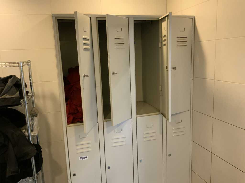 Locker cabinet with bench