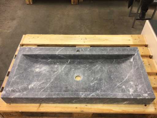 Lavabo in Marmo Pietra Naturale Nero 100x46 cm