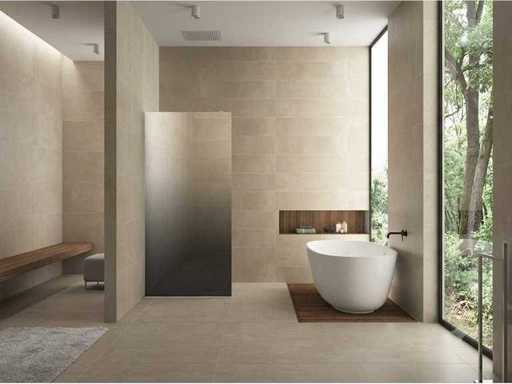 Glass Plate Wiesbaden - Slim Mirror Smoke To Clear Glass - Shower & bath screen (120x200 cm)