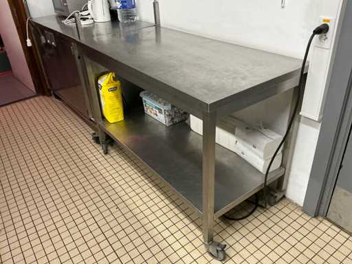 Inox werktafel (2x)