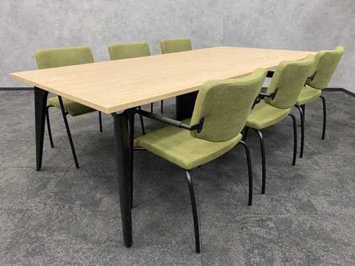 6p vergaderset 240x120 mosgroen