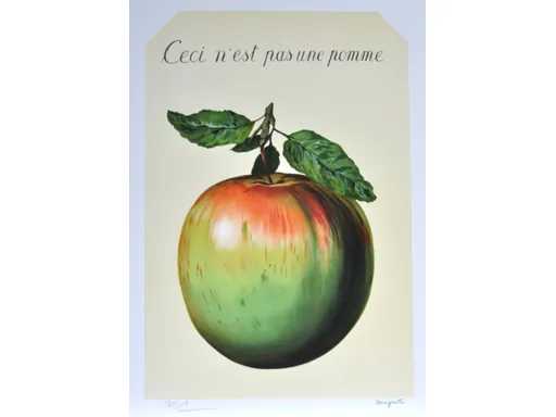 René Magritte (naar) - Ceci n’est pas une pomme  - litho