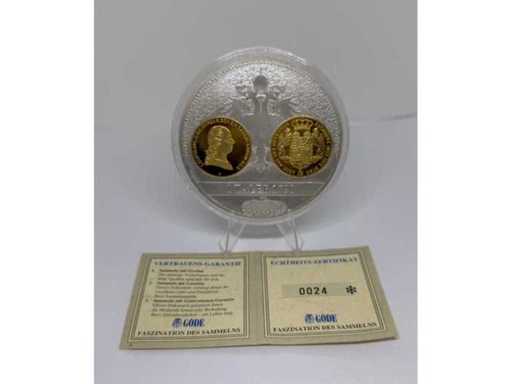 Medaglia placcata in argento "Austrian Monetary History – 1 Taler 1790", diametro 70 mm