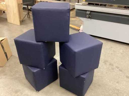 Sitzwürfel Leder blau (5x) 