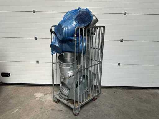 Récipient roulant avec conduits