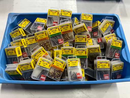 Rotadrill Various screws stainless steel, brass and galvanized (100x)