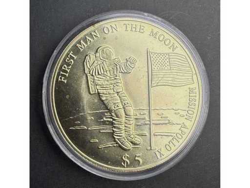 APOLLO 11 MONDLANDUNG Sammlermedaille – „First Man on the Moon“