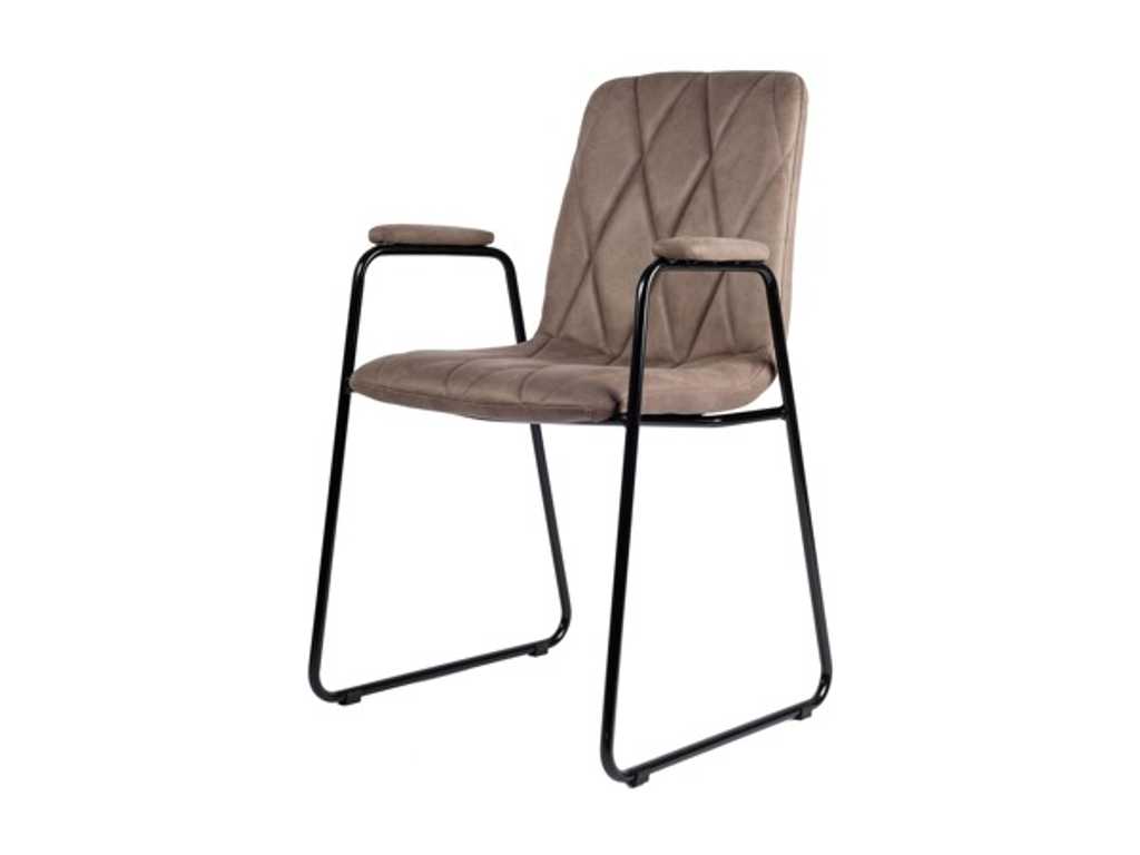 6x Design dining chair sand microfiber 8203