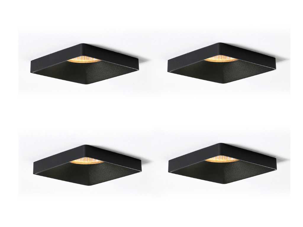 24 x Aron square design recessed spotlights black