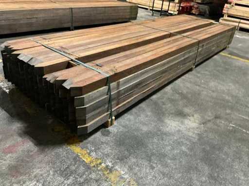 Azobe gepunte palen 60x60 mm (78x)