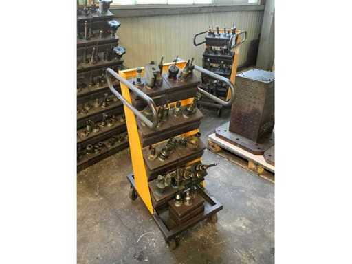 Uchwyty na narzędzia SK40 (27x) z wózkiem transportowym