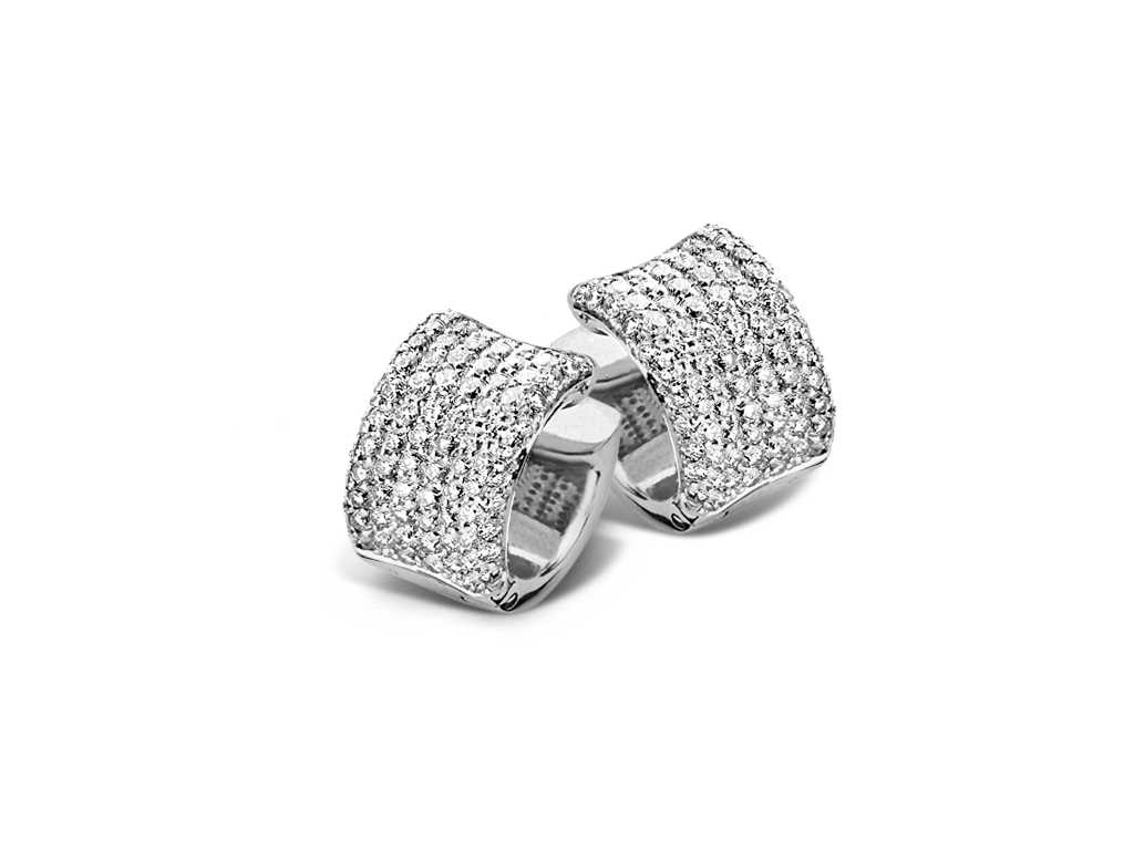 Timeless earrings in white gold set with diamond (U03362)