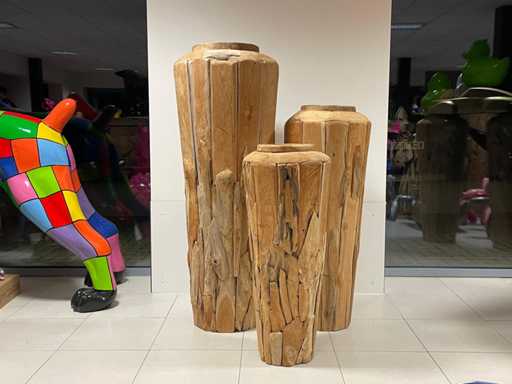 Set Vazen in Teak H150cm, H120cm & H100cm