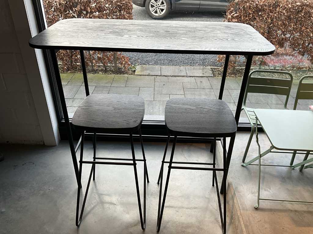 Maison du Monde watkin high dining table with 2 stools
