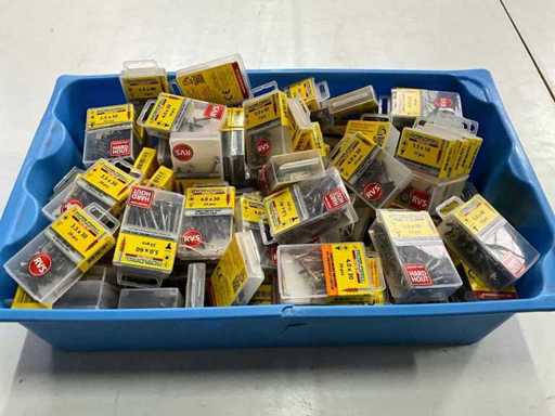 Rotadrill Assorti diverse schroeven RVS, verzinkt en messing (100x)