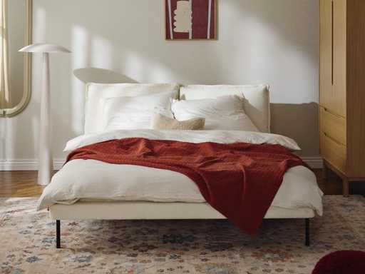 Lit 200x200 matelassé en bouclette Amelia - Westwing Collection