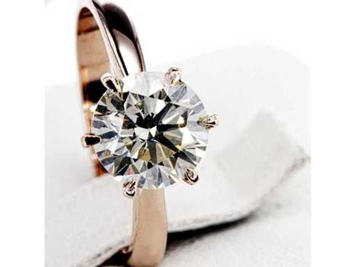 Anello Solitario di Lusso Splendido Diamante Naturale 2,08 carati