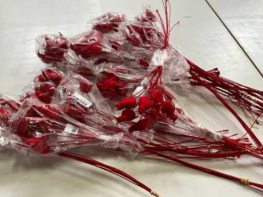 Fair Trade 10 pieces decoration bee red (14x)