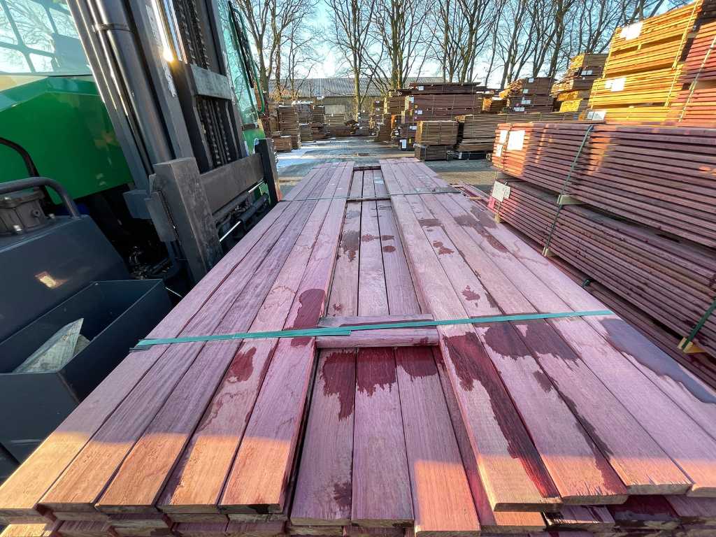 Purple Heart hardhouten planken geschaafd 21x70mm, lengte 245cm (173x)