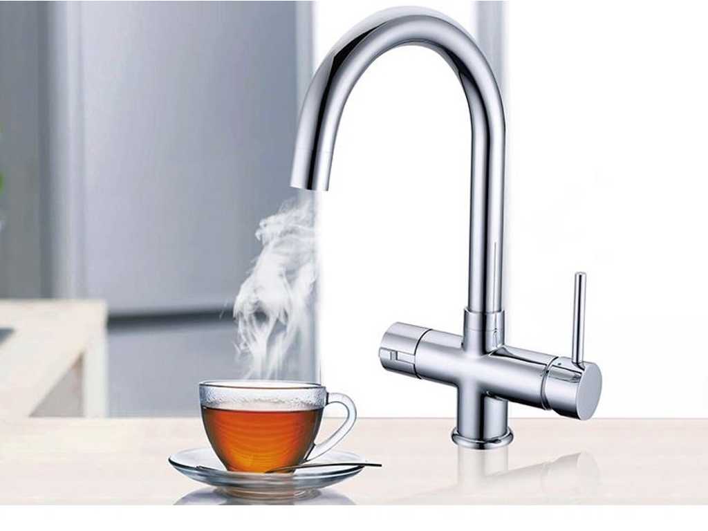3-in-1 Boiling water tap - Chromed stainless steel