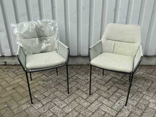 Krzesło ogrodowe z poduszkami (2x)