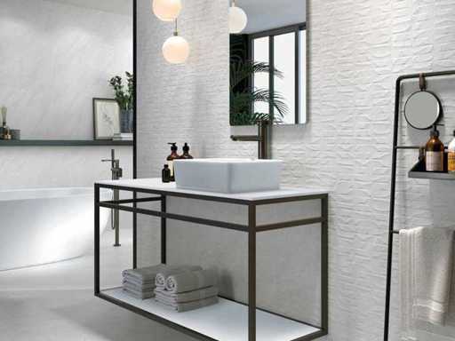 Bodenfliesen 56,7 m² Clint White 90x90 cm