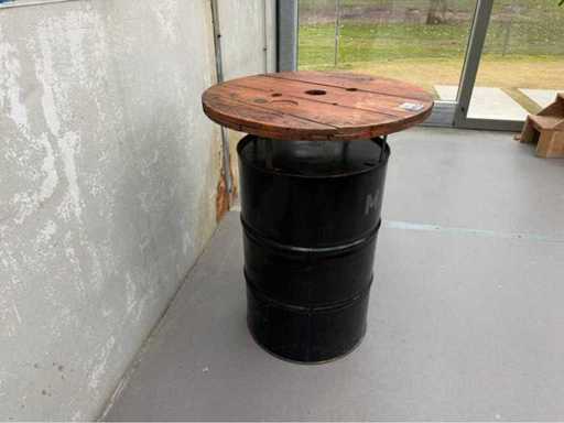 Statafel olievat met kabelhaspel blad (2x)