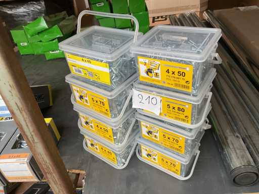 8 potten houtschroeven met bitsen