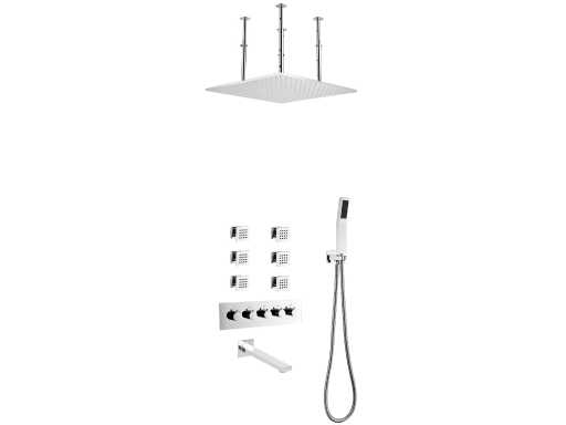 Thermostatisch inbouw regendoucheset - Ibex - chroom