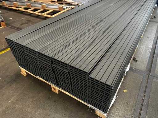 133x Composiet vlonderplank donker grijs 400x15x2,1 cm met montageclips - 82 m2