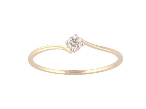18 KT Yellow Gold Ring With Natural Diamond