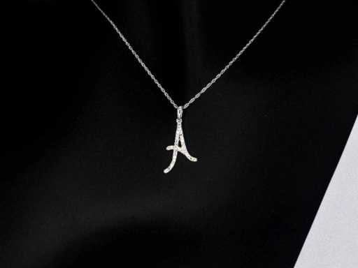 Pendant with real natural diamonds in the letter A