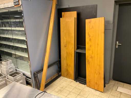 Industrial oak wall table