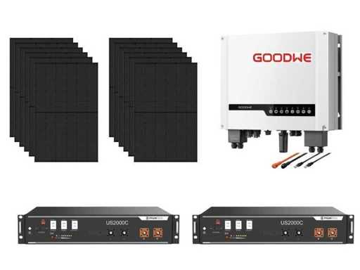 Set van 12 full black zonnepanelen (455 wp) - hybride omvormer - 4,8 kWh batterij