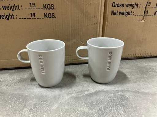 Fair Trade mok keramiek wit 9cm hoog (119x)