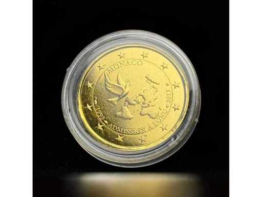 Monaco 2 Euro Herdenkingsmunt 2013 VN-lidmaatschap 24 Karaat Goudgeplateerde Munt 5.000 | GRATIS VERZENDING DOOR DE HELE EU