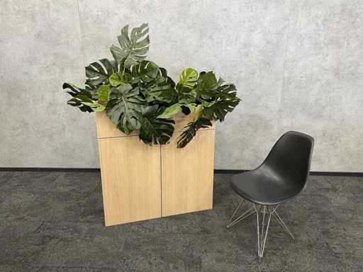 houten 2-deurs kast met plantenbak - ongebruikt