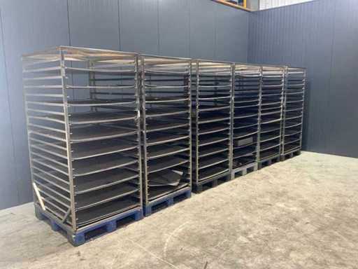 Rvs slagerijkarren (6x)